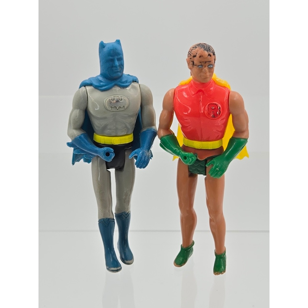 Vintage Batman & Robin Mego Pocket Heroes Comic Action Figures 1979 SEE PICS